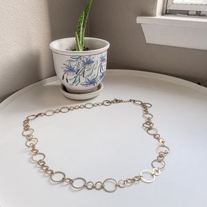 Chico's Metal Circle Chain Belt W/ Clasp